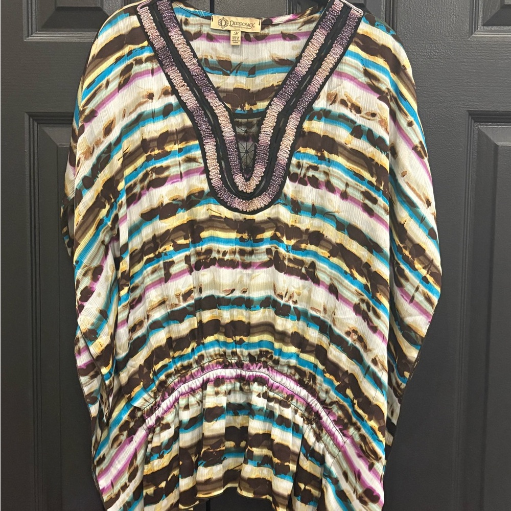 Democracy Multicolor Striped Tunic Top